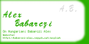 alex babarczi business card